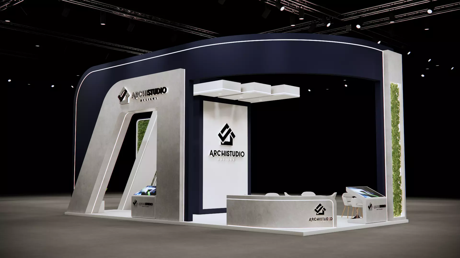 Booth Exhibition Stand Stall 12m x 6m render ready 3D model  3D model_0