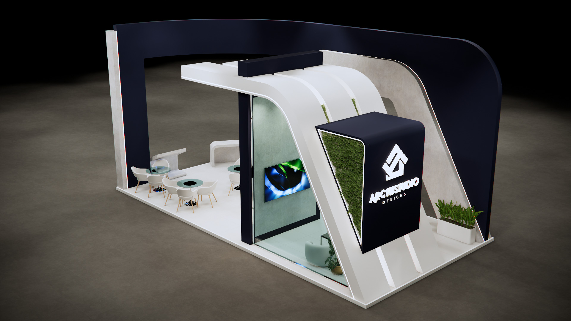 Booth Exhibition Stand Stall 12m x 6m render ready 3D model  3D model_9