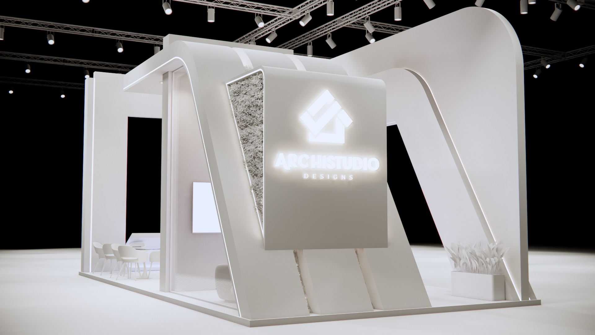 Booth Exhibition Stand Stall 12m x 6m render ready 3D model  3D model_17