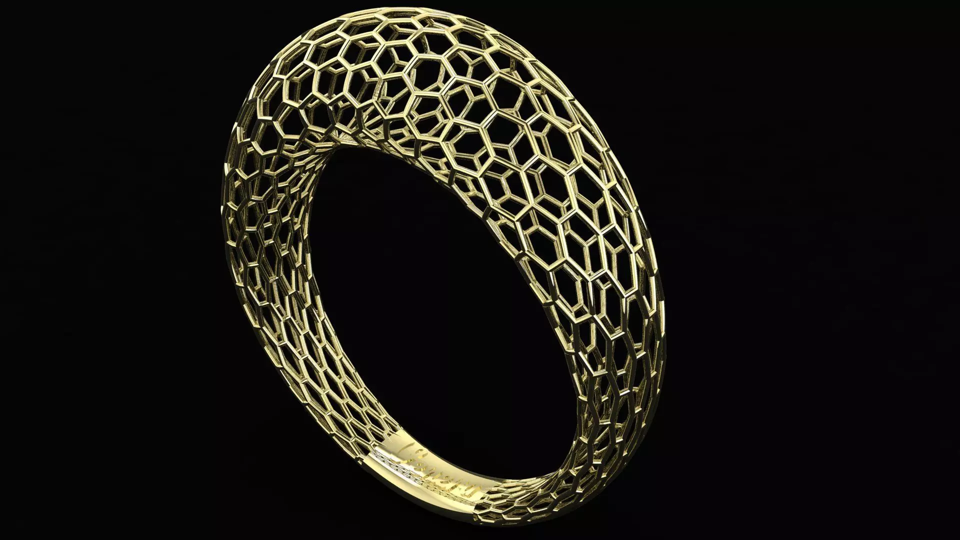 Honeycomb Ring 3D print model_0