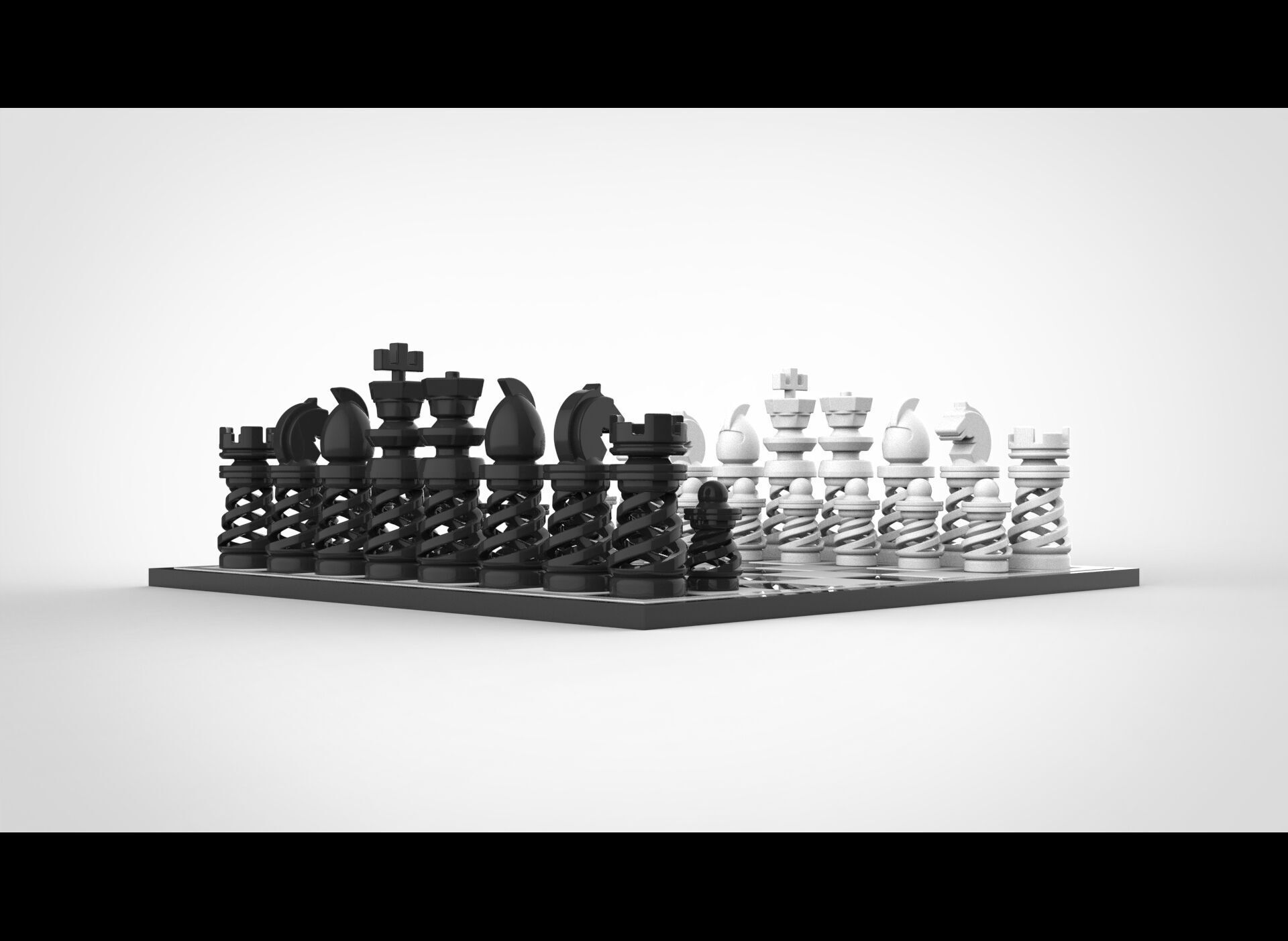 Unique 3D Chess Set 3D print model_5