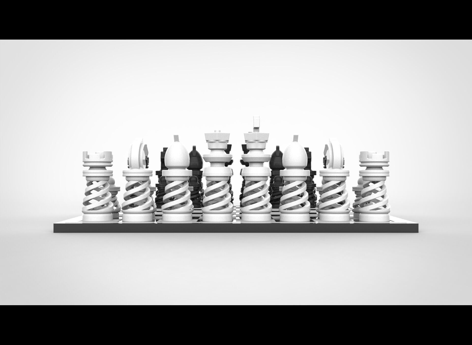 Unique 3D Chess Set 3D print model_10