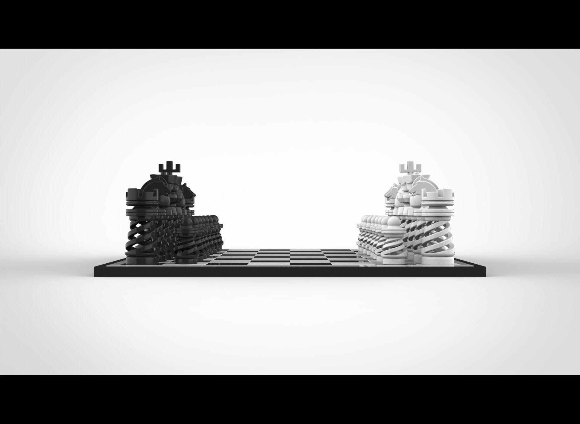 Unique 3D Chess Set 3D print model_6