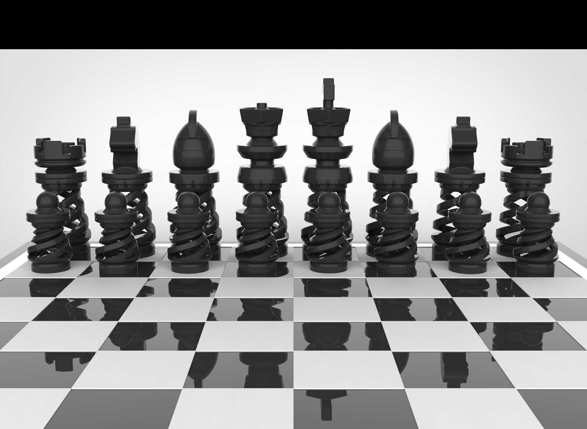Unique 3D Chess Set 3D print model_8