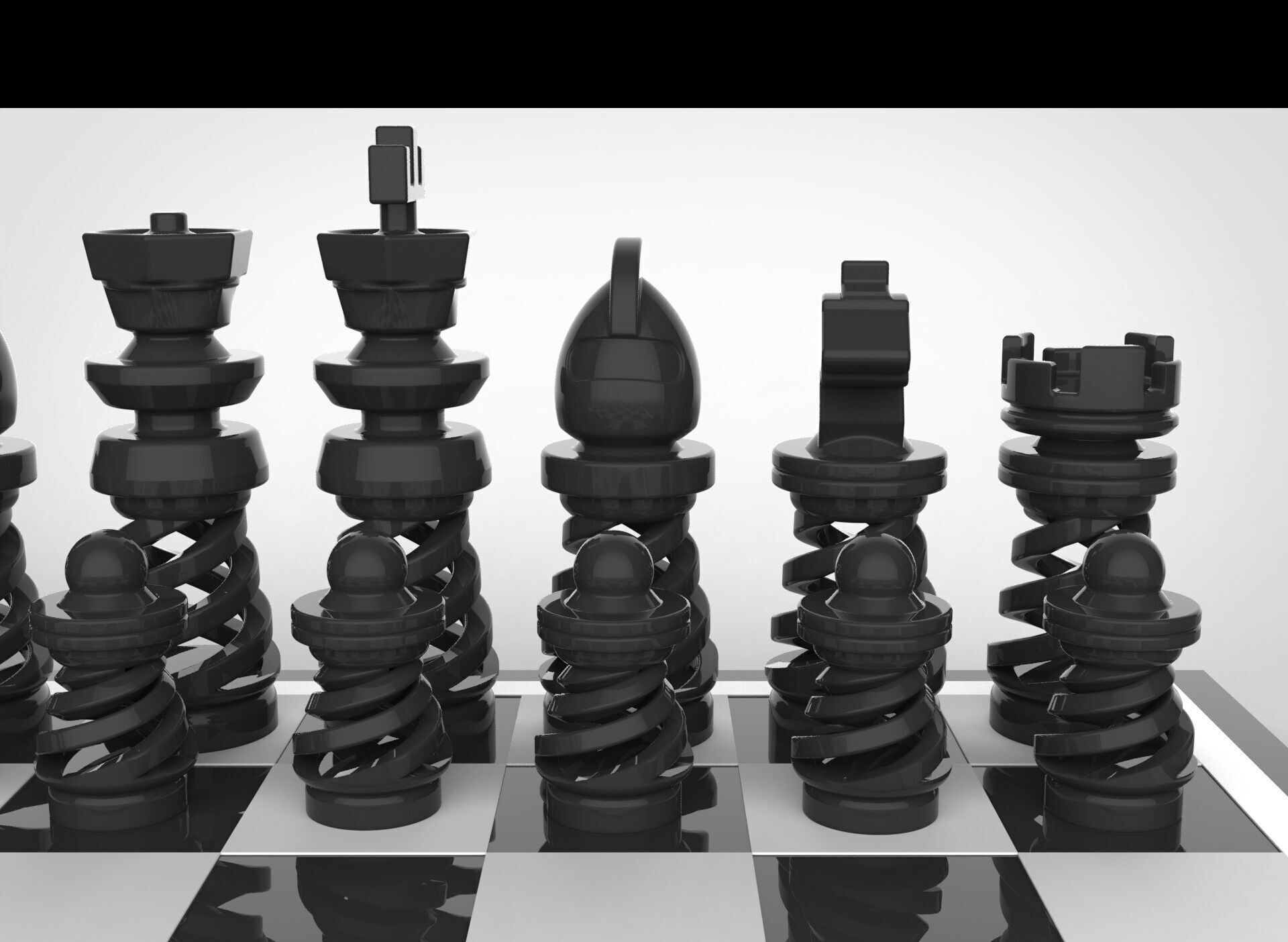 Unique 3D Chess Set 3D print model_3