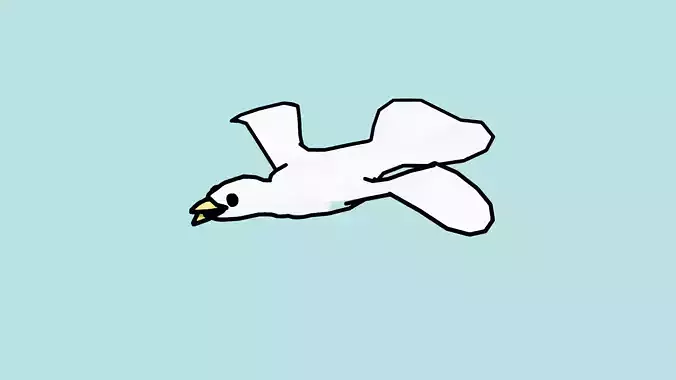 Low-poly seagull Free low-poly 3D model
