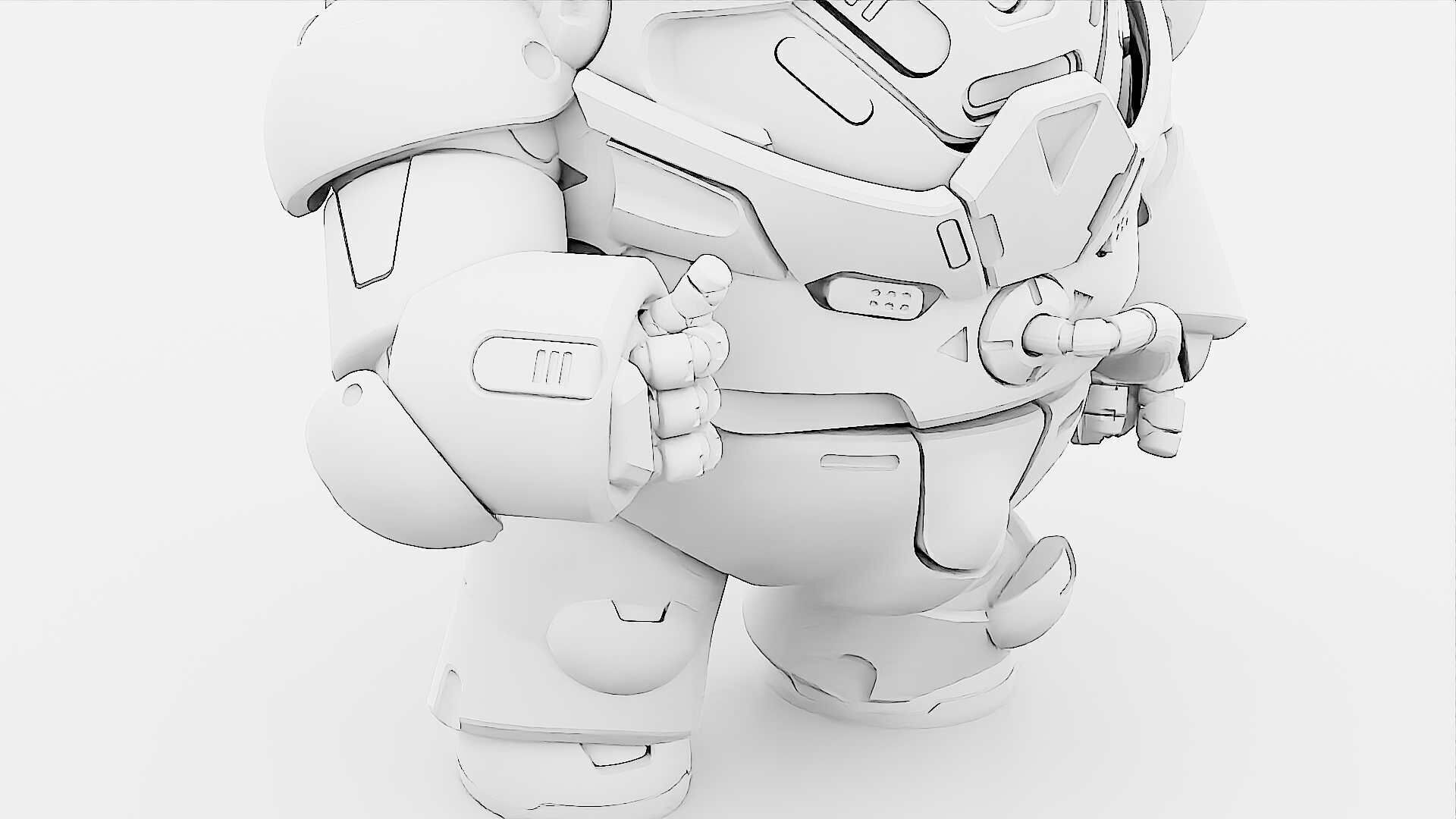 AMONG US CHARACTER-H  Rigged for Unreal Engine - Unity - MIXAMO  3D model_36