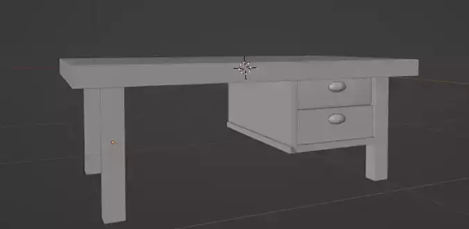  Low-Poly Office Desk with Drawers - Custom 3D Model