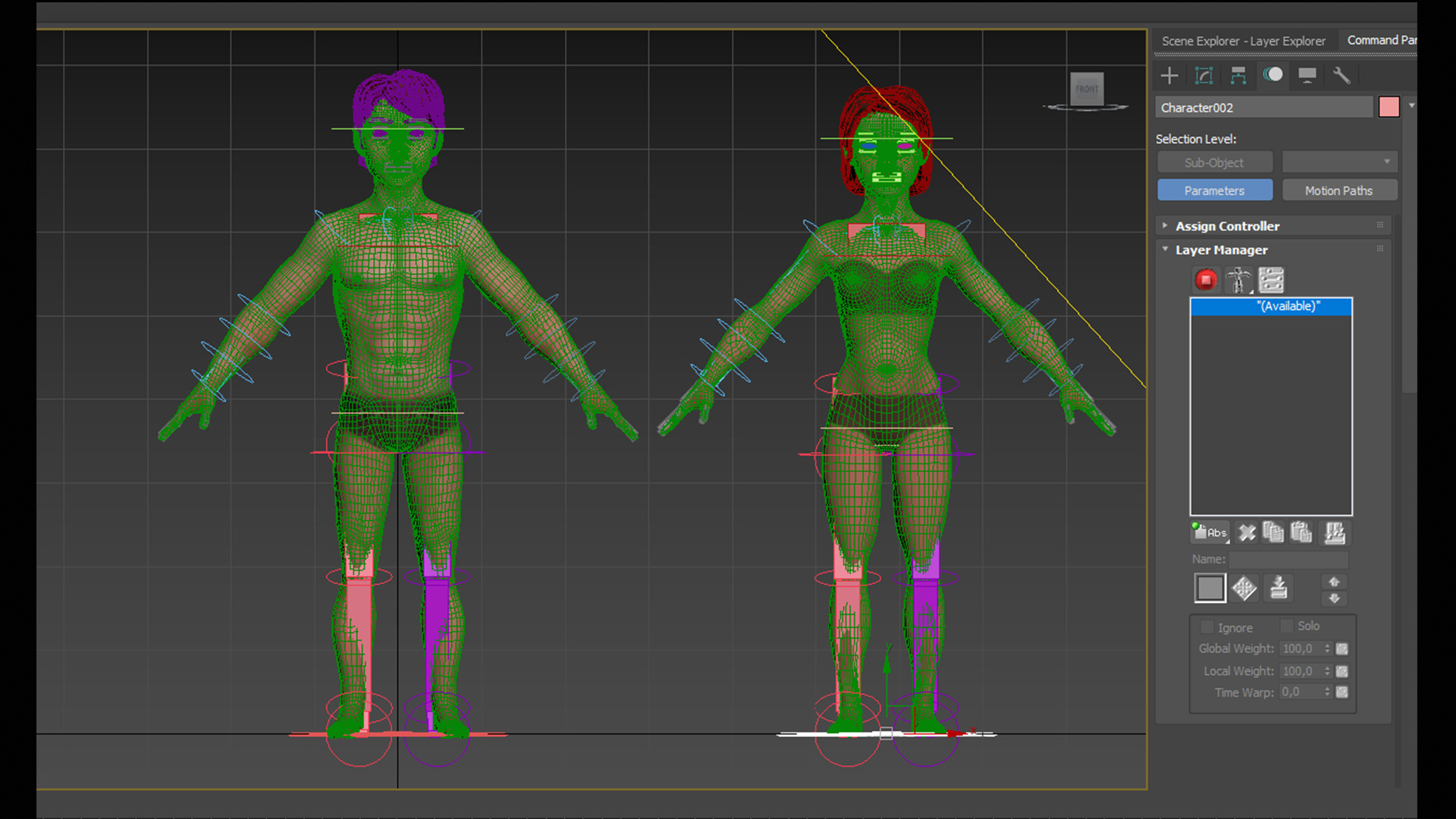 Asian people rig high-poly textured 3D model_4