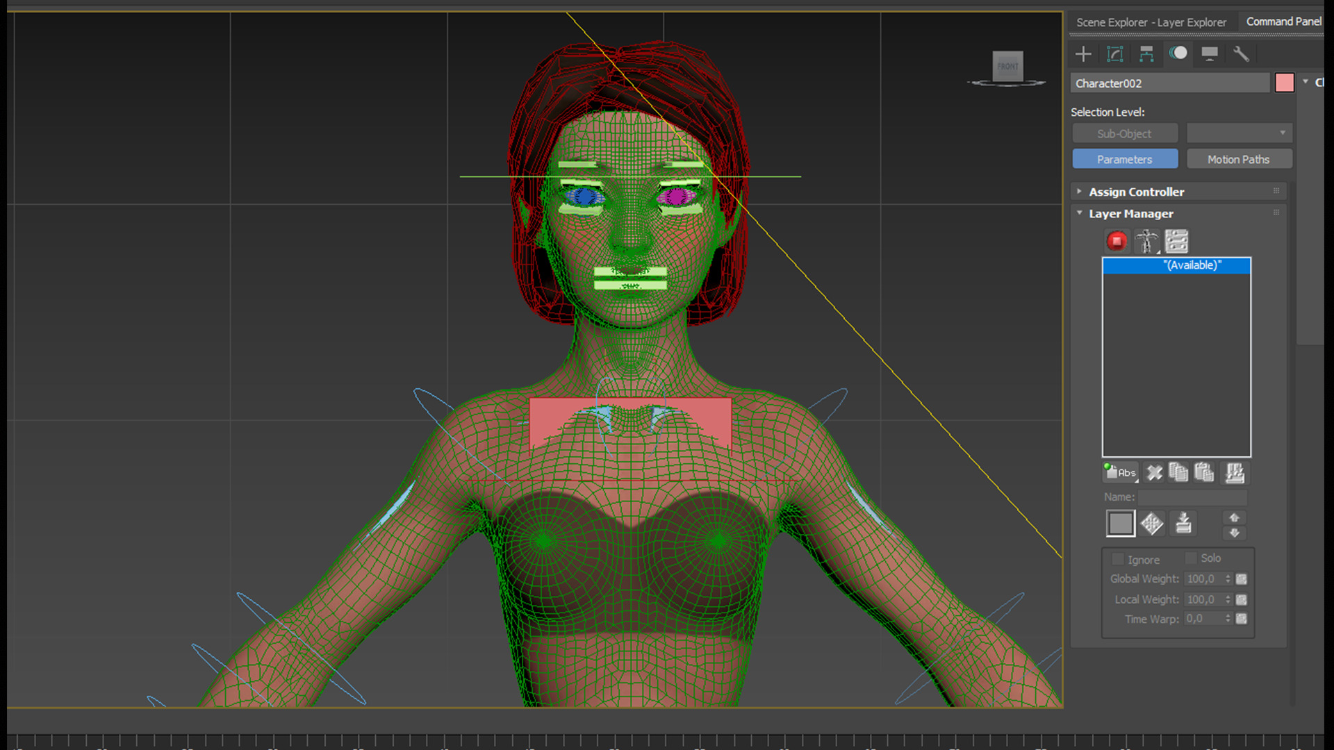 Asian people rig high-poly textured 3D model_5