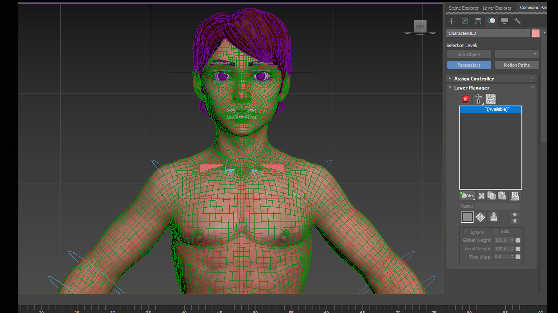 Asian people rig high-poly textured 3D model_3