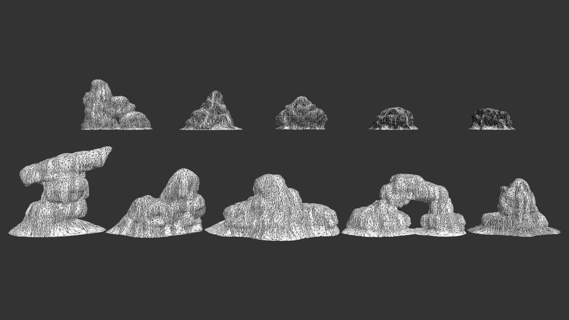 10 Modular Cave Bases - 250127 Low-poly 3D model_12