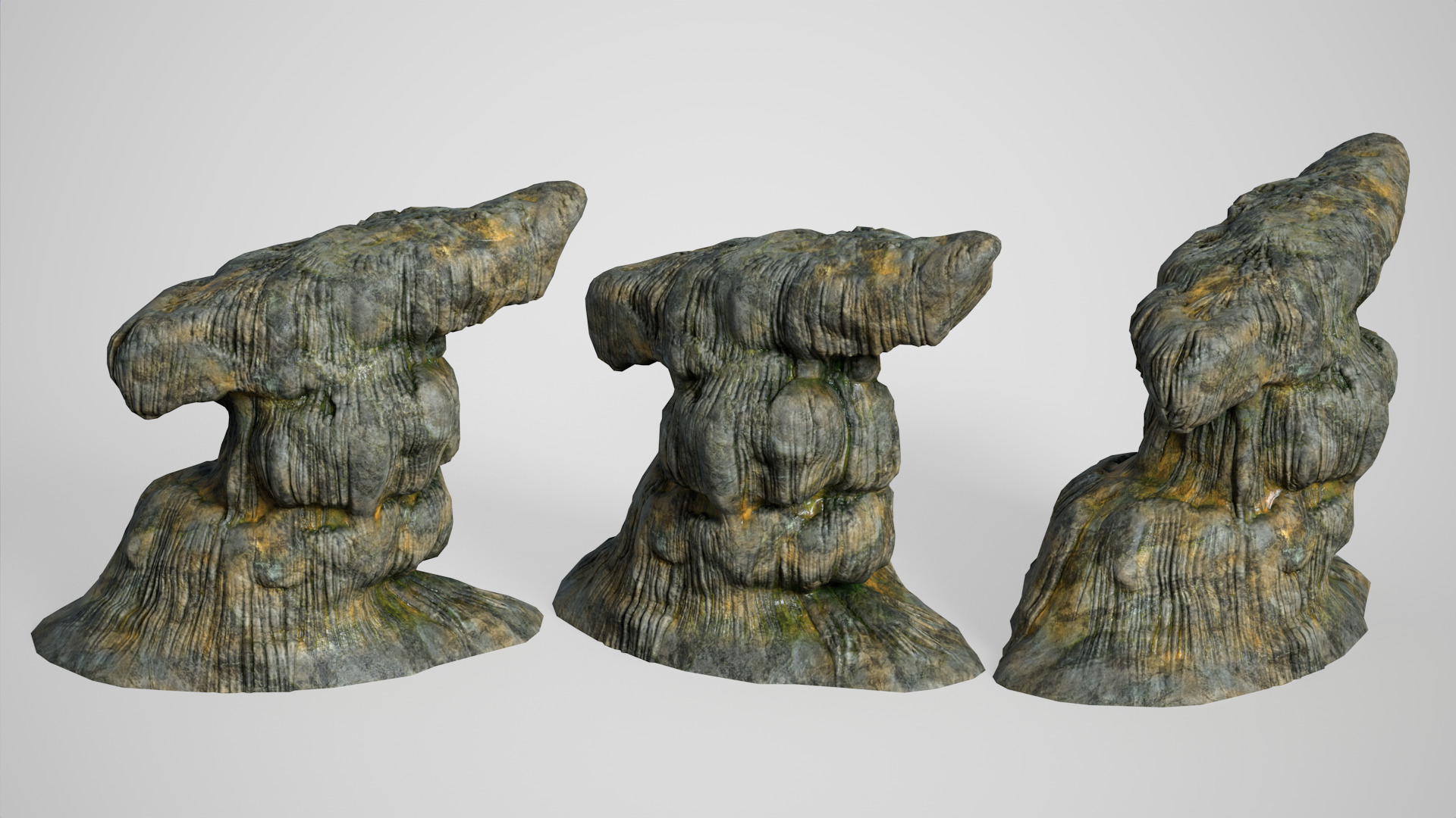 10 Modular Cave Bases - 250127 Low-poly 3D model_7