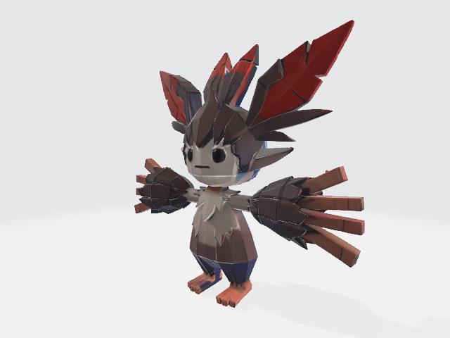 Lowpoly fantasy creature 3D model_1
