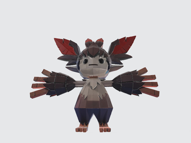 Lowpoly fantasy creature 3D model_4