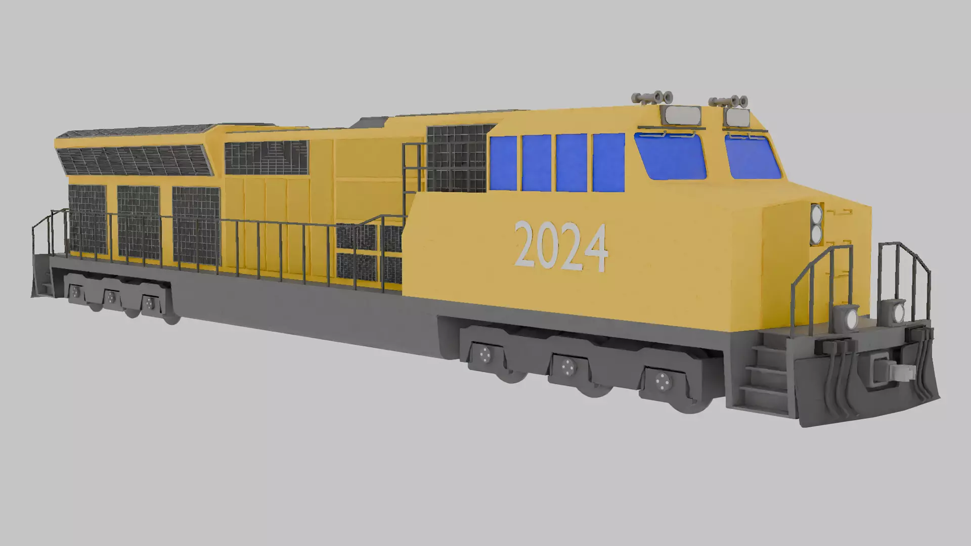 Diesel Locomotive Engine Concept Low-poly 3D model