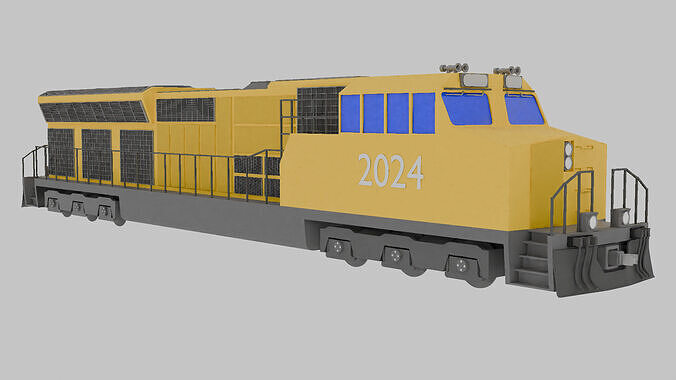 Diesel Locomotive Engine Concept Low-poly 3D model
