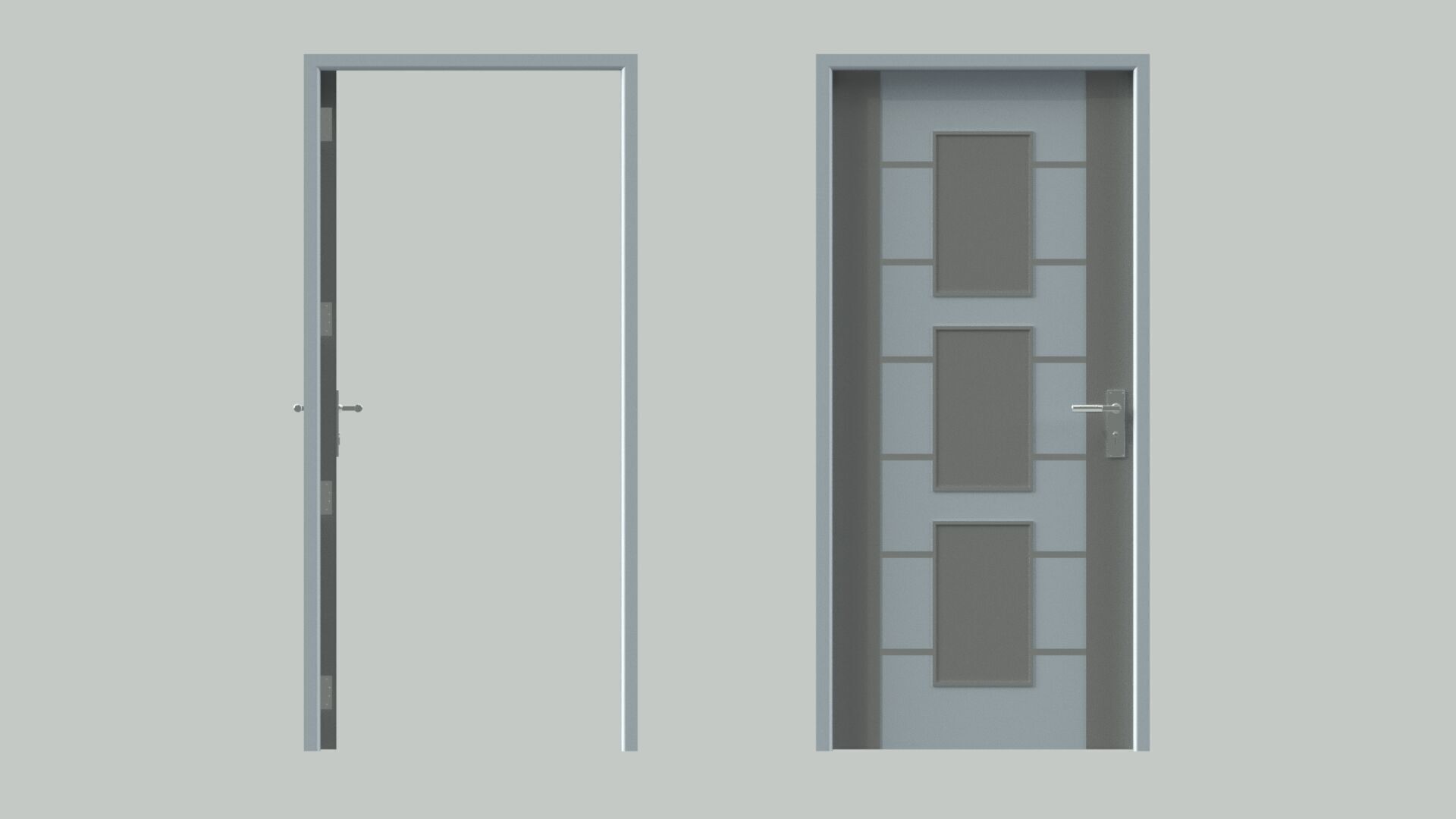 Door sets 8 3D model_3