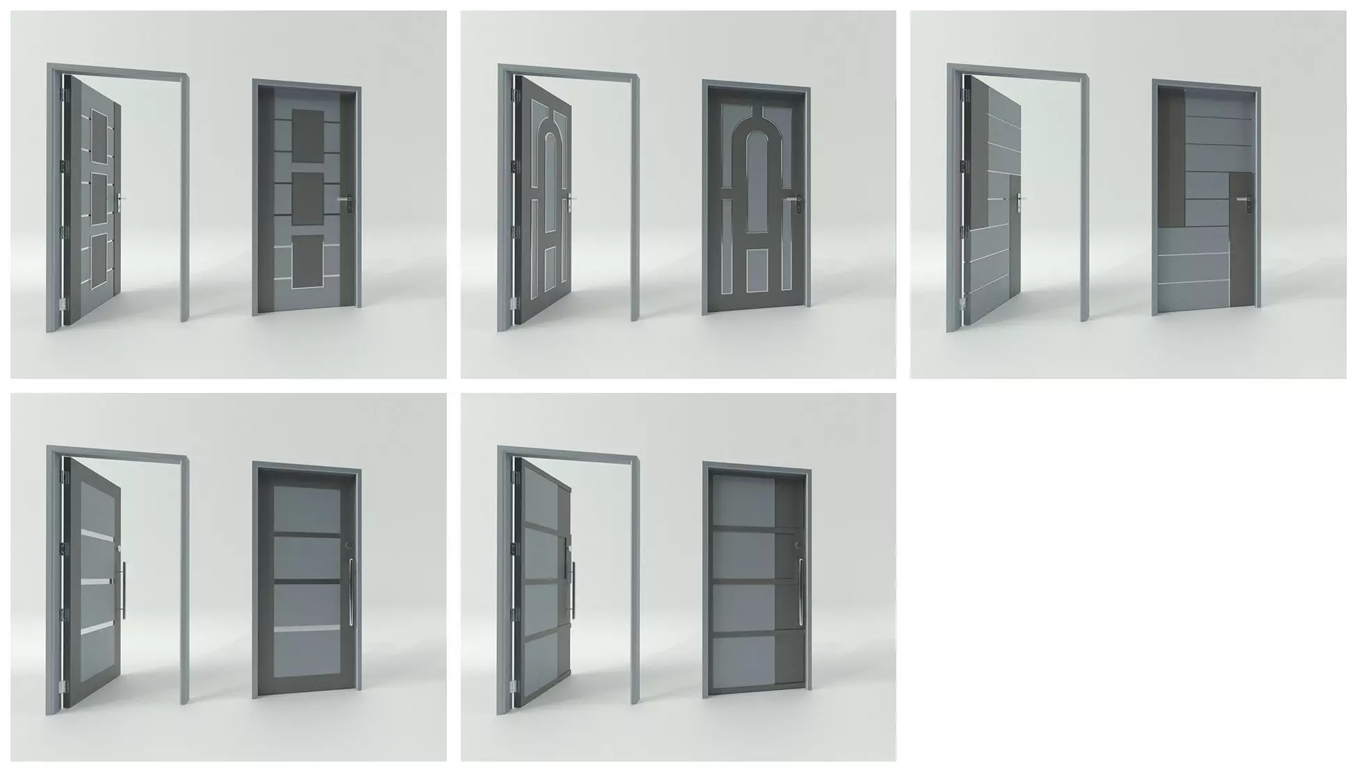 Door sets 8 3D model_0