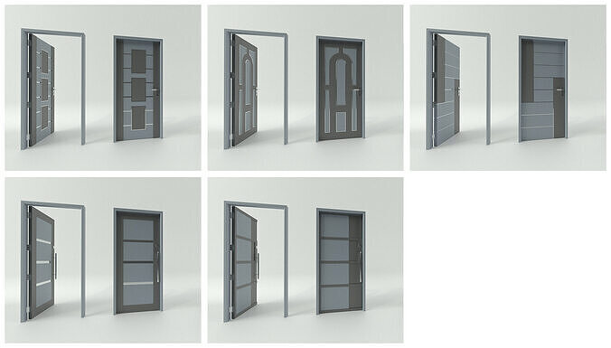 Door sets 8 3D model