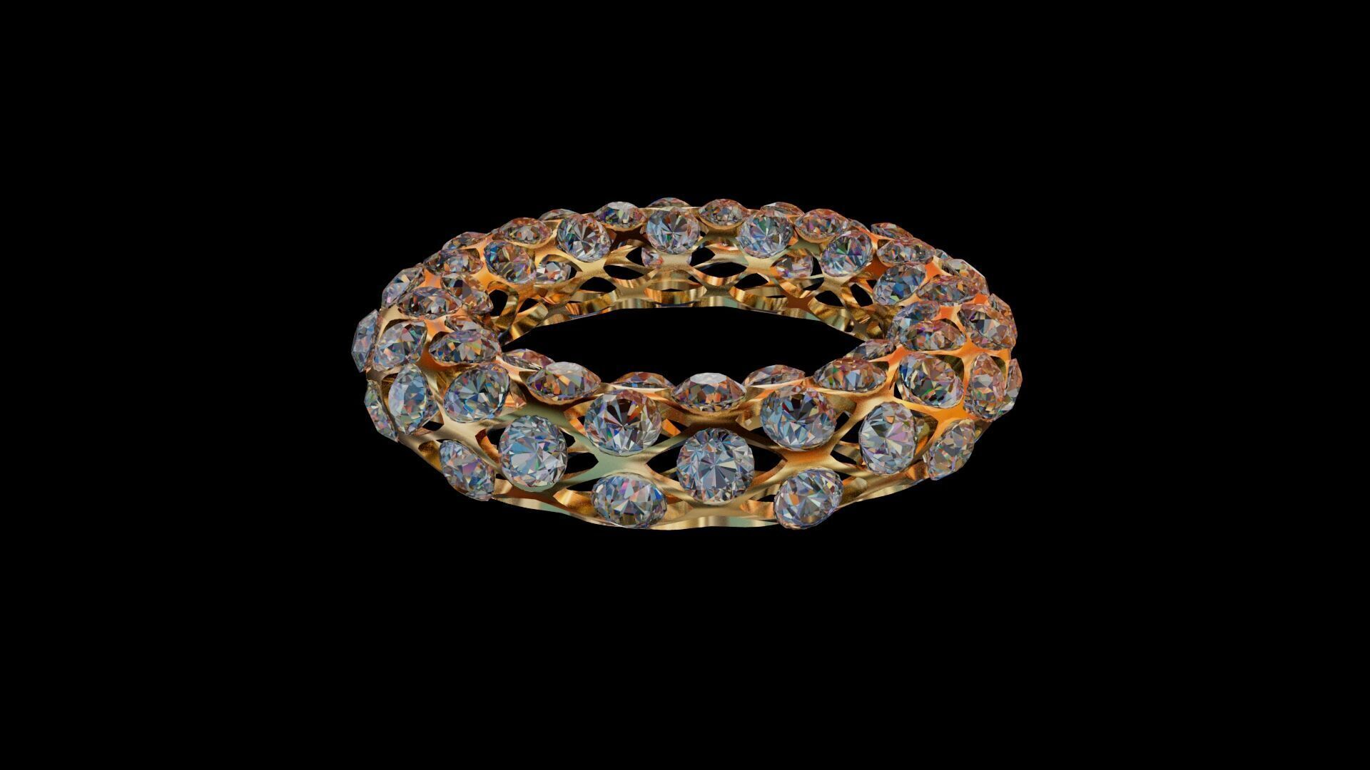  Dimond Bracelet Low-poly 3D model_3