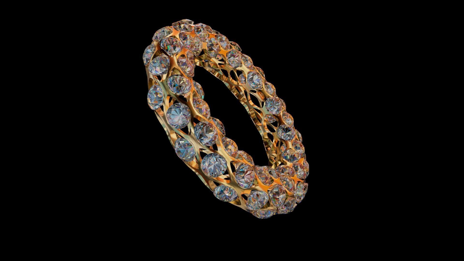  Dimond Bracelet Low-poly 3D model_2