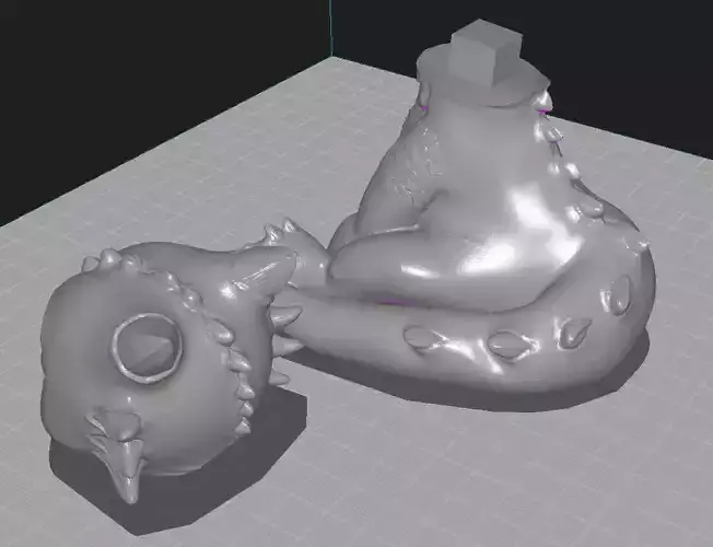 Stylized Baby Dragon Ready for 3D Printing