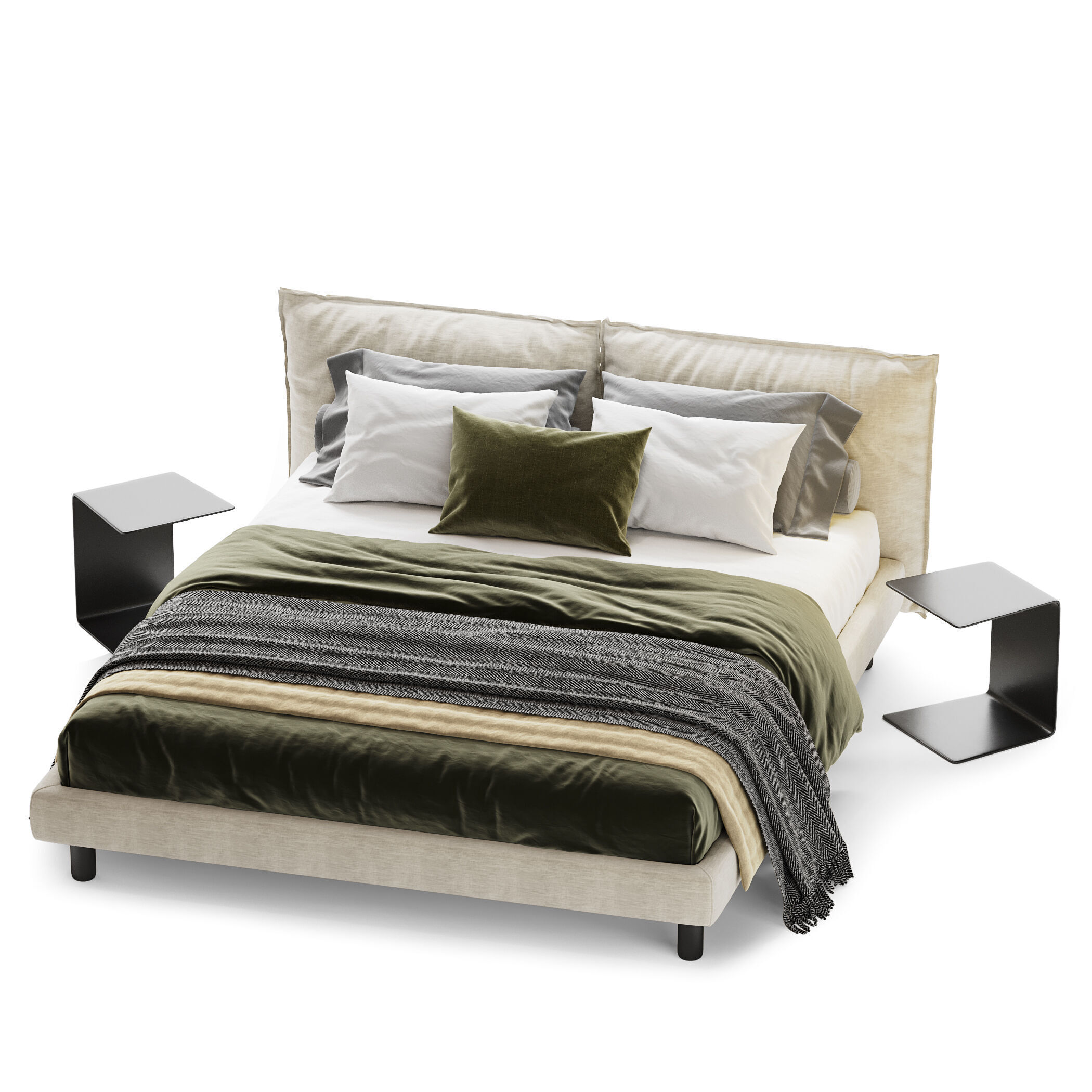 Bed Meridiani Oliver 3D model_3