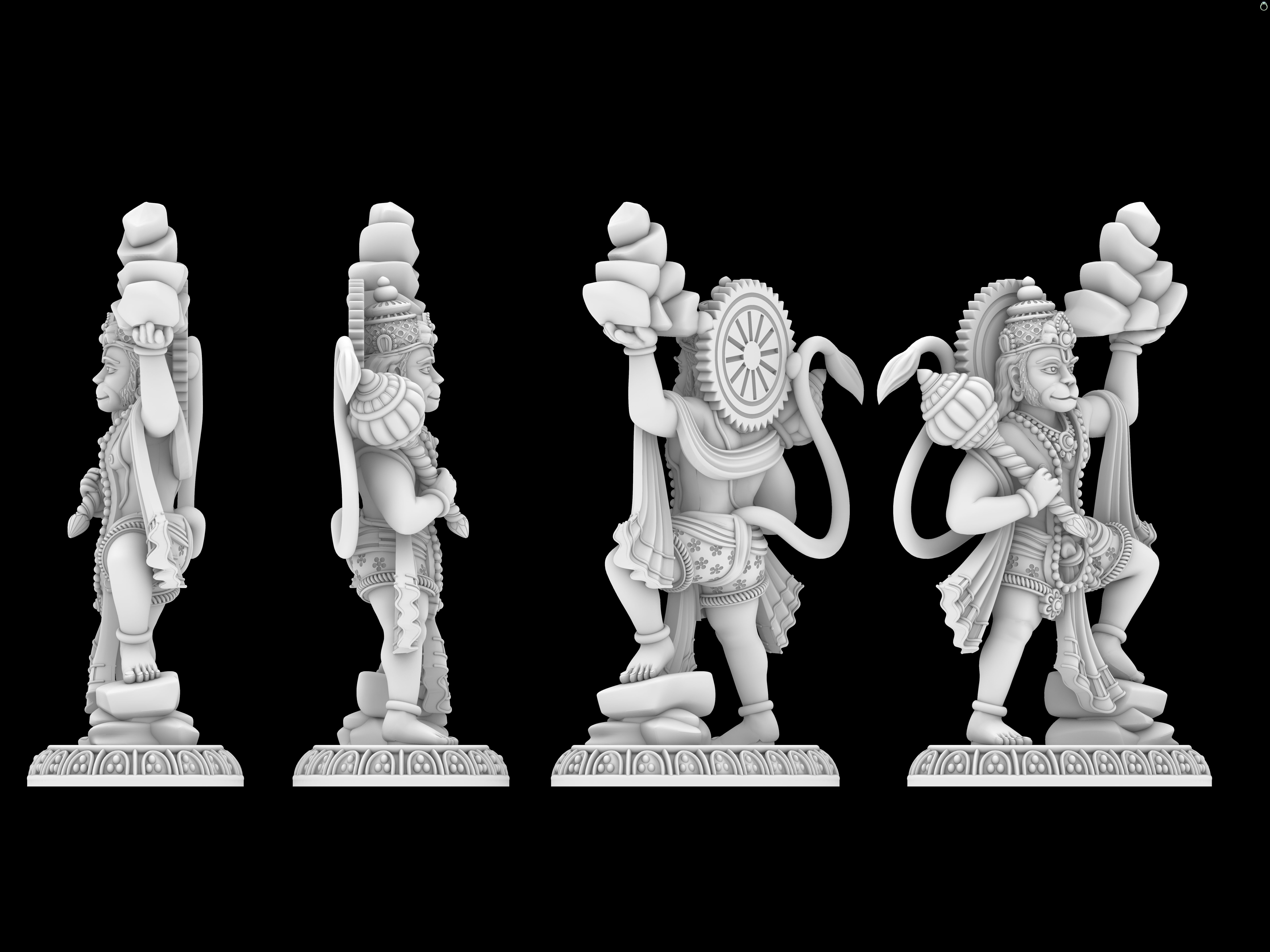 Hanuman With Pahad 3D print model_2