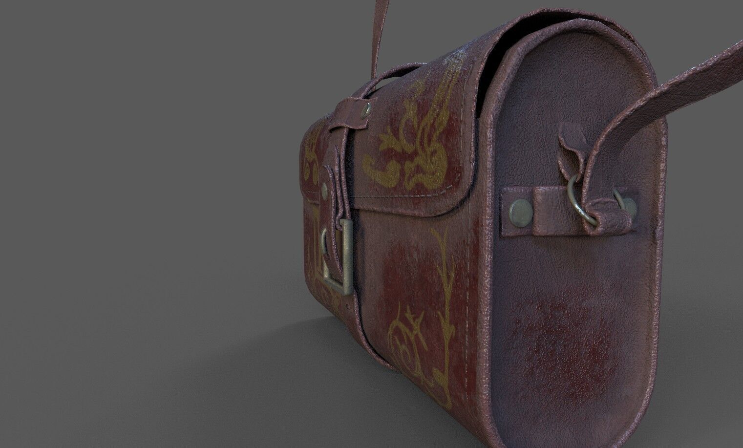 Leather Bag Low-poly 3D model_5