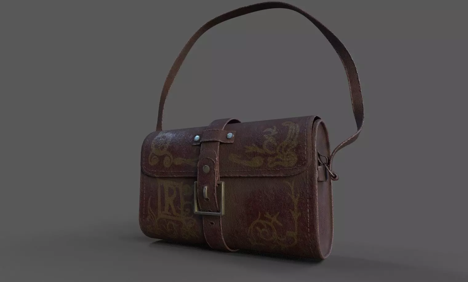 Leather Bag Low-poly 3D model_0