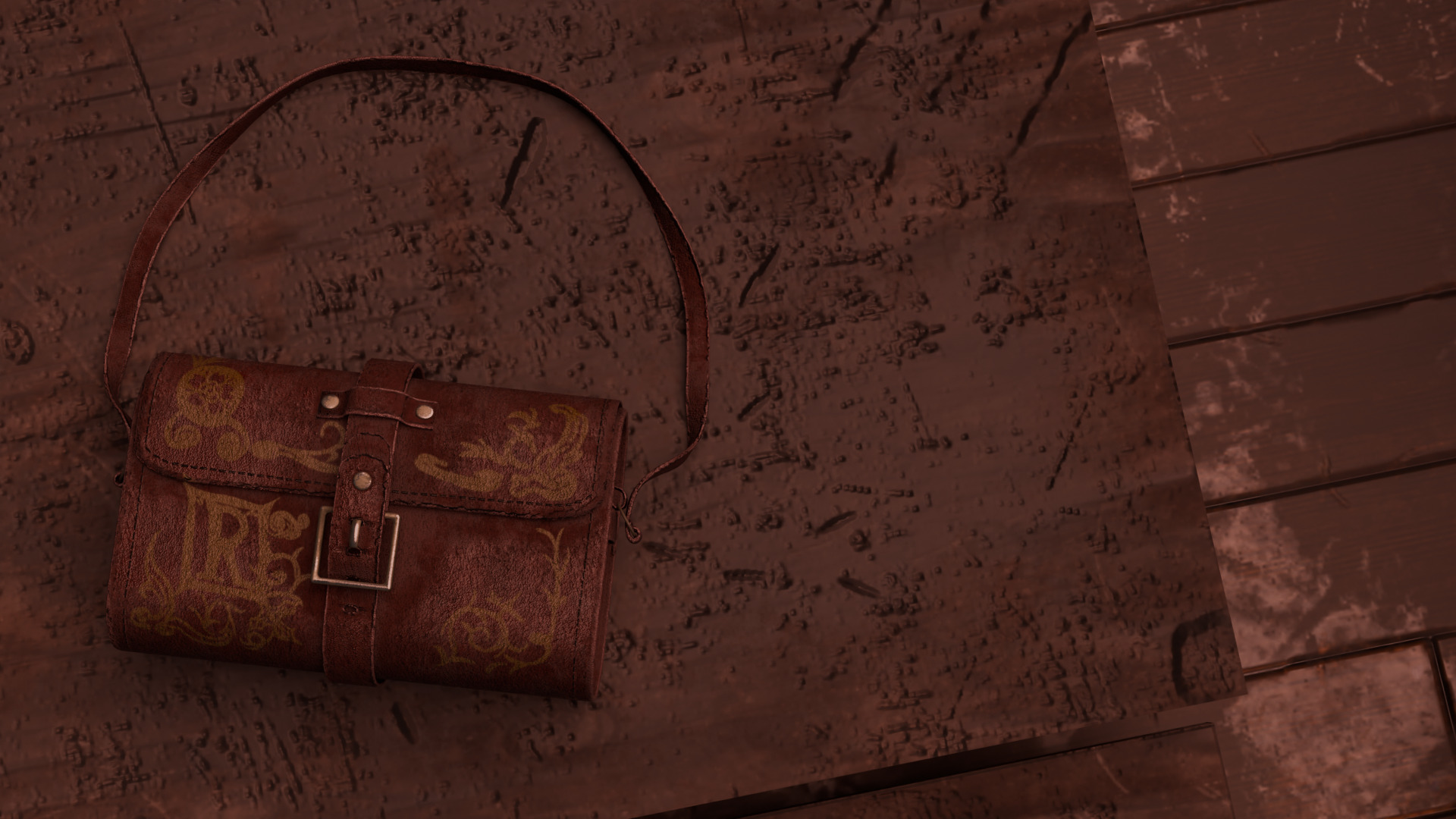 Leather Bag Low-poly 3D model_2