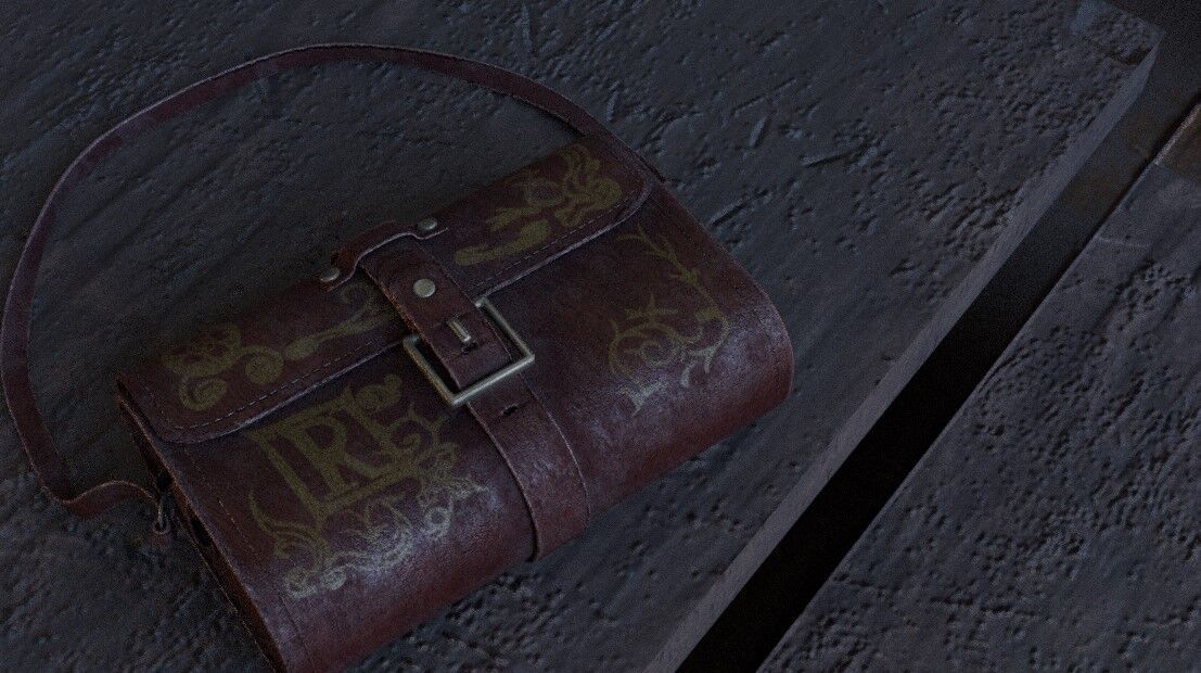 Leather Bag Low-poly 3D model_8