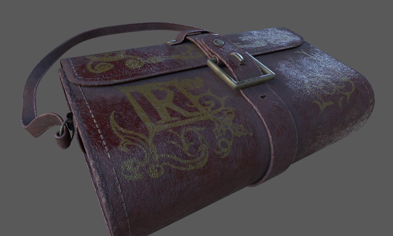 Leather Bag Low-poly 3D model_3
