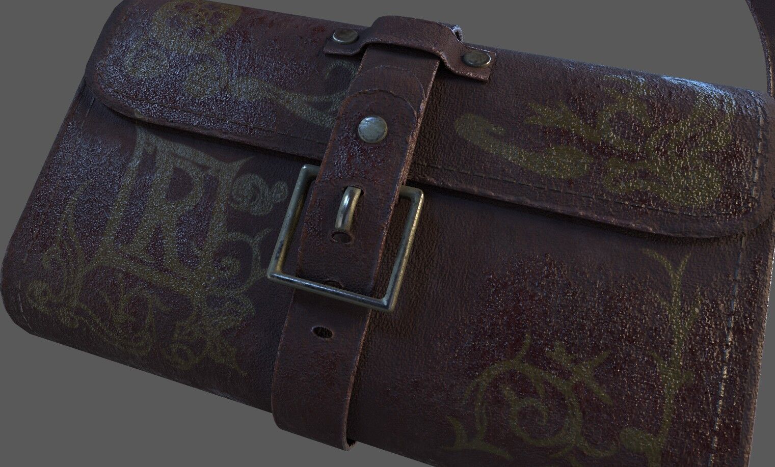 Leather Bag Low-poly 3D model_4