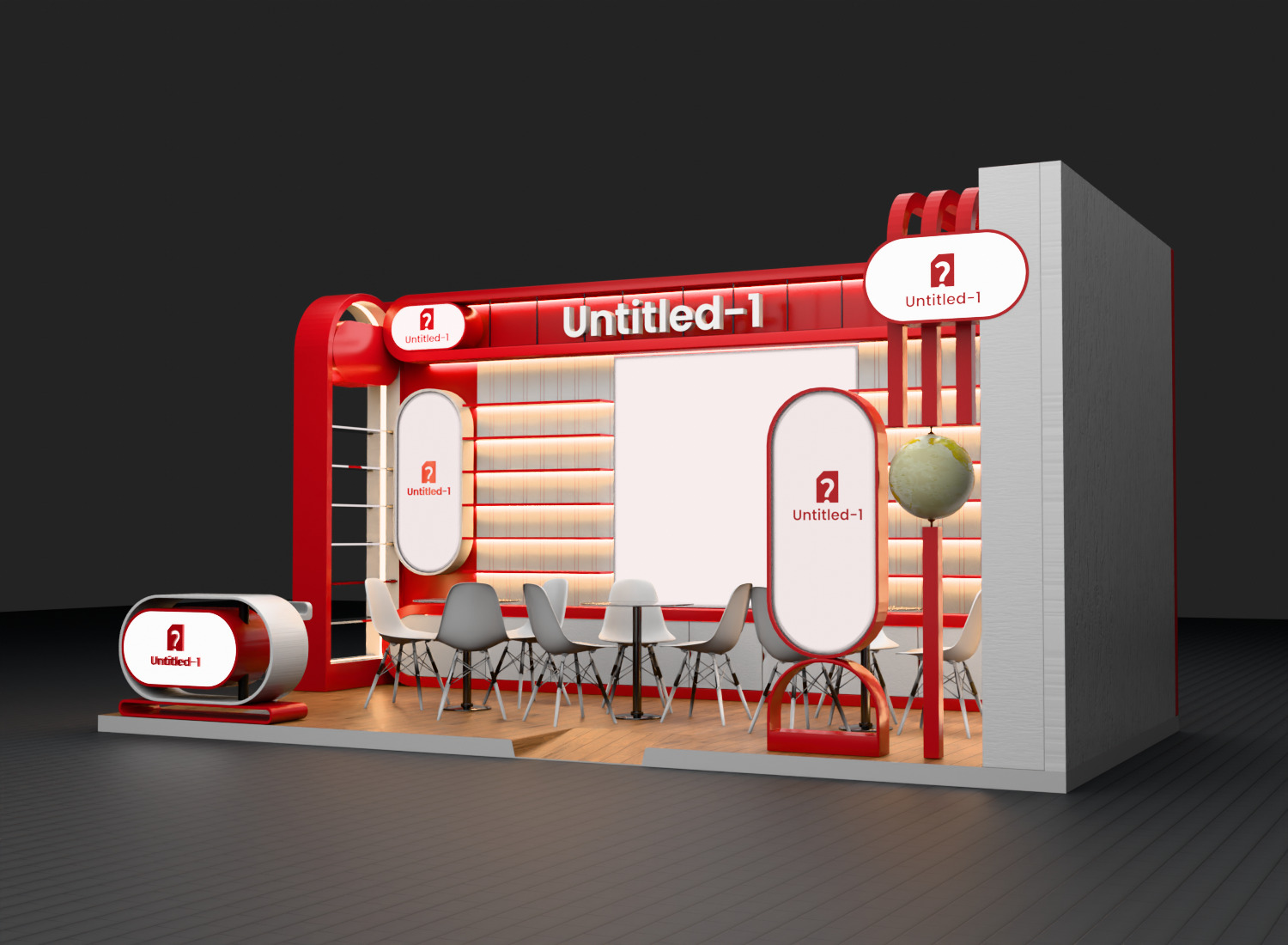Exhibition Booth Design 3x6m Height 3m 3D model_4