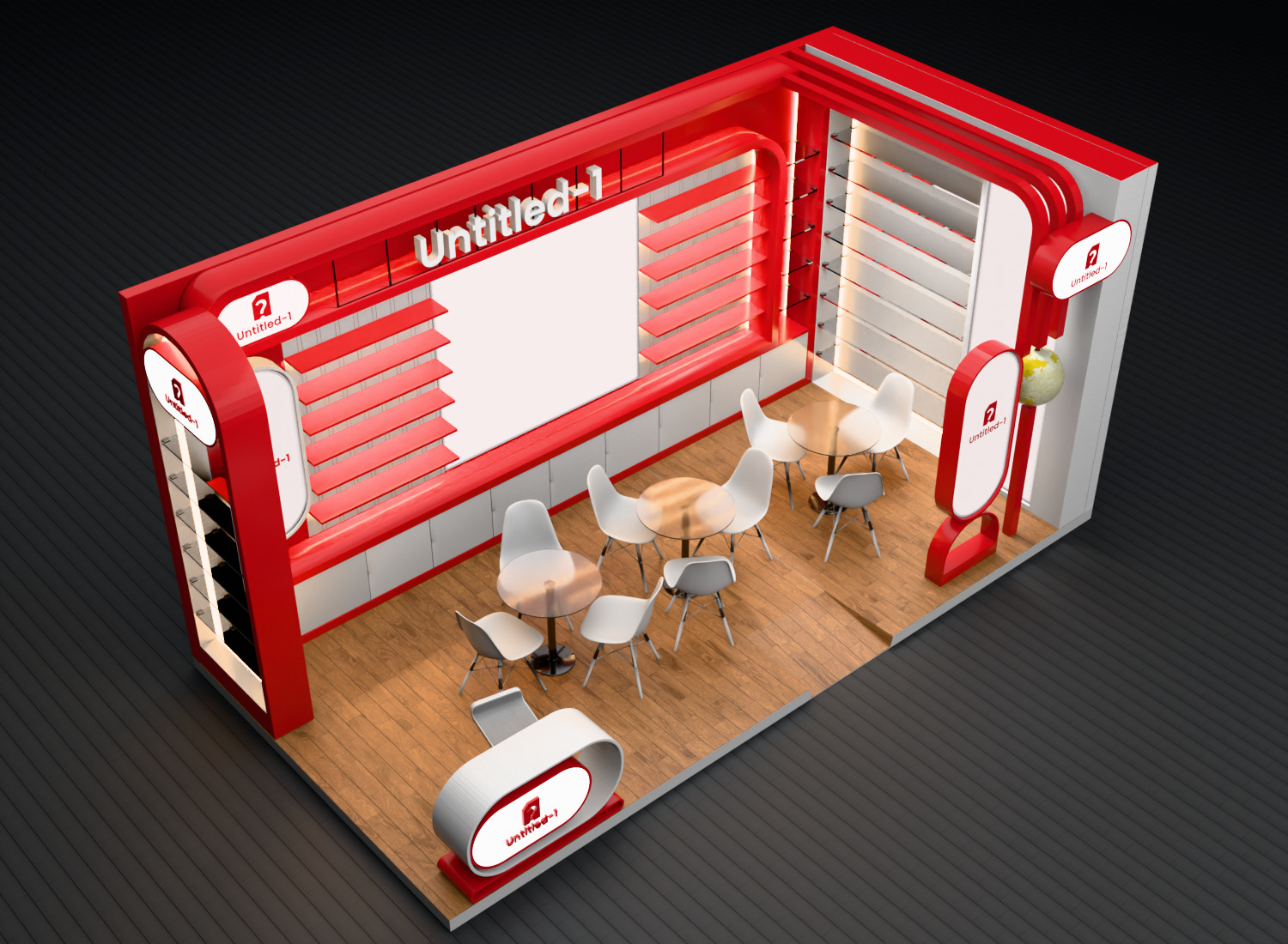 Exhibition Booth Design 3x6m Height 3m 3D model_1