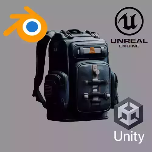 Stylized Backpack BP08 Low-poly 3D model