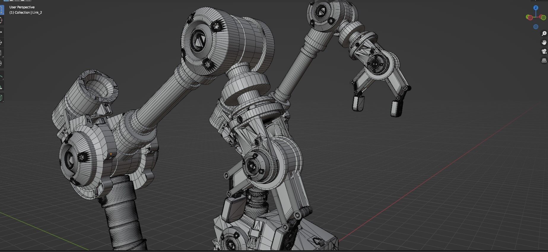 Industrial Robot Arms Pack Of 3  -Untextured  3D model_64