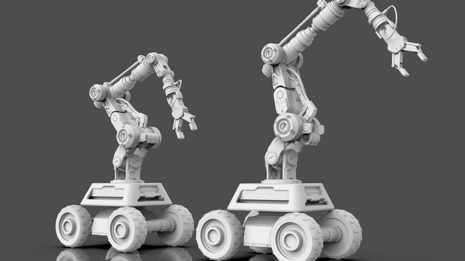 Industrial Robot Arms Pack Of 3  -Untextured  3D model_28