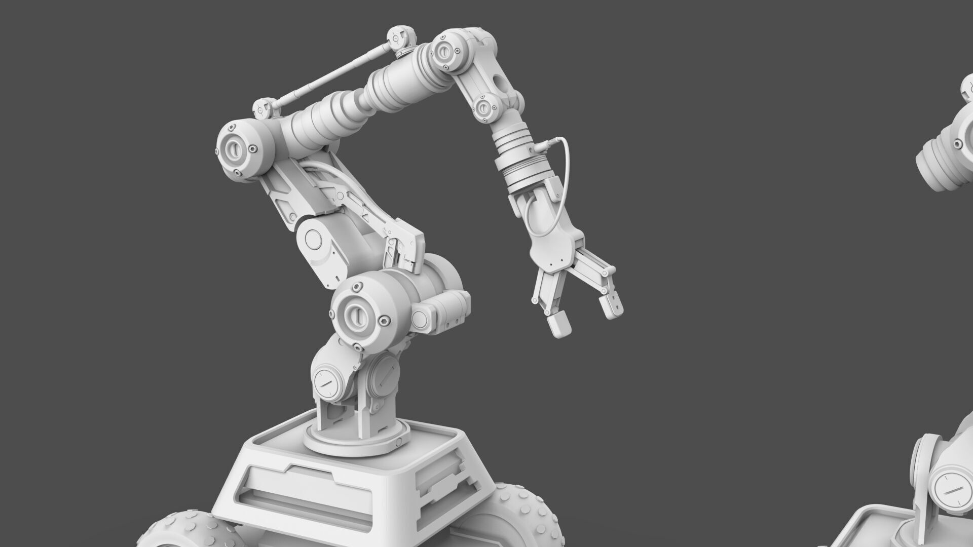 Industrial Robot Arms Pack Of 3  -Untextured  3D model_37