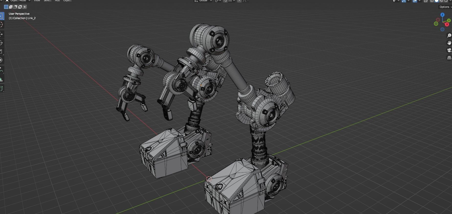 Industrial Robot Arms Pack Of 3  -Untextured  3D model_60