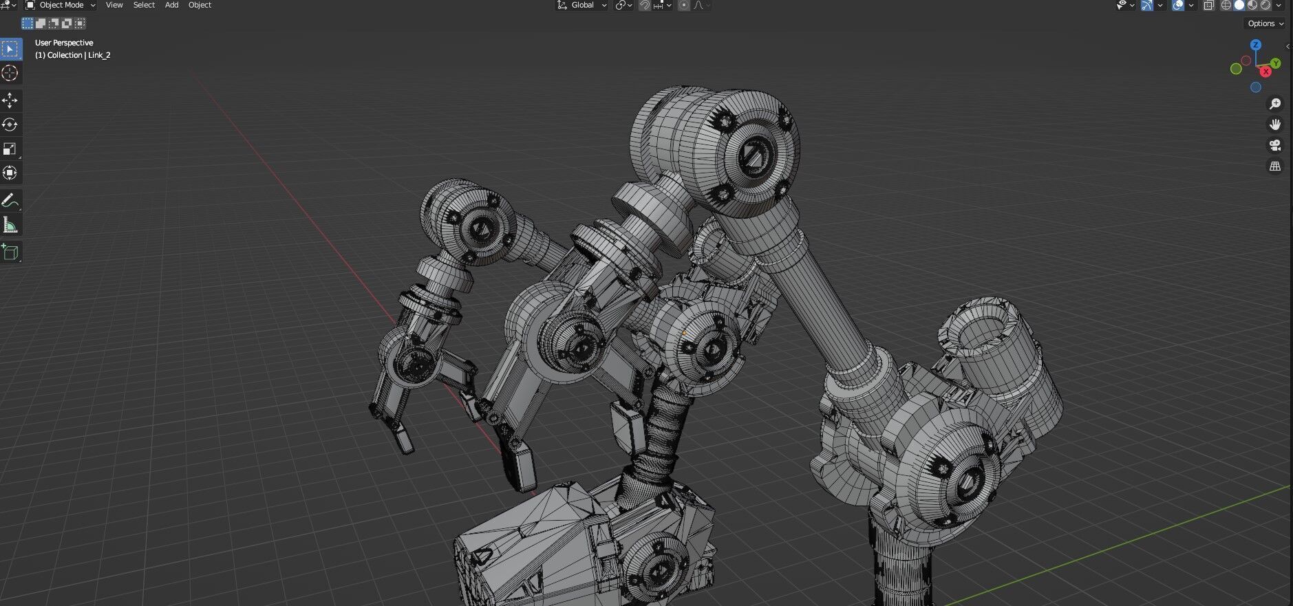 Industrial Robot Arms Pack Of 3  -Untextured  3D model_63