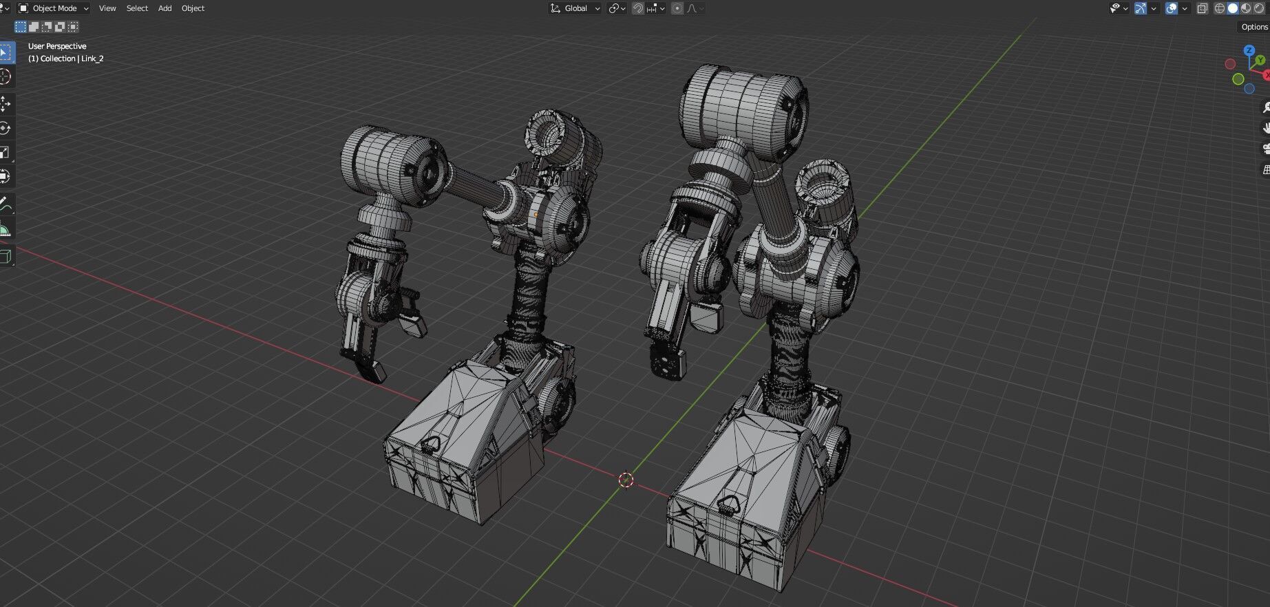 Industrial Robot Arms Pack Of 3  -Untextured  3D model_67