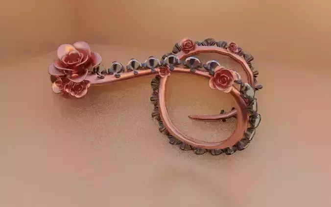 Eye-catching 3D Rose Gold Ring Model Low-poly 3D model