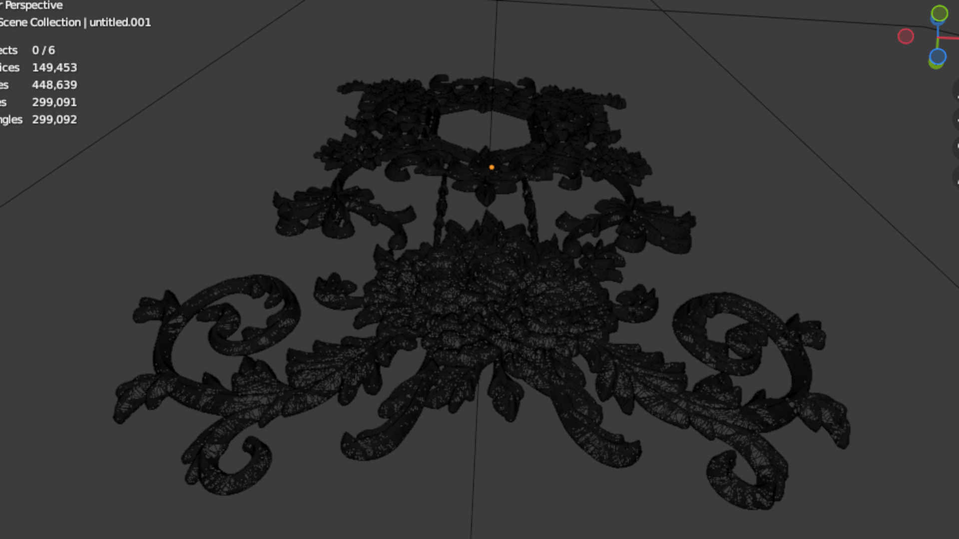 Classic decor ornament carved 62 3D model_7