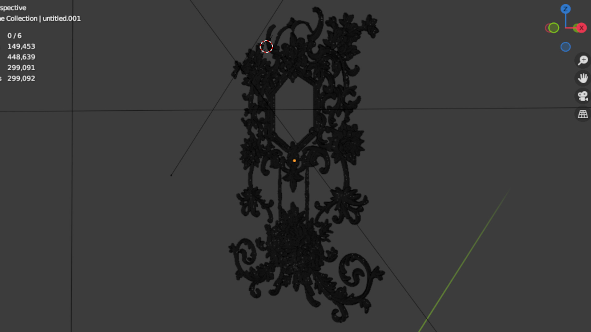 Classic decor ornament carved 62 3D model_6