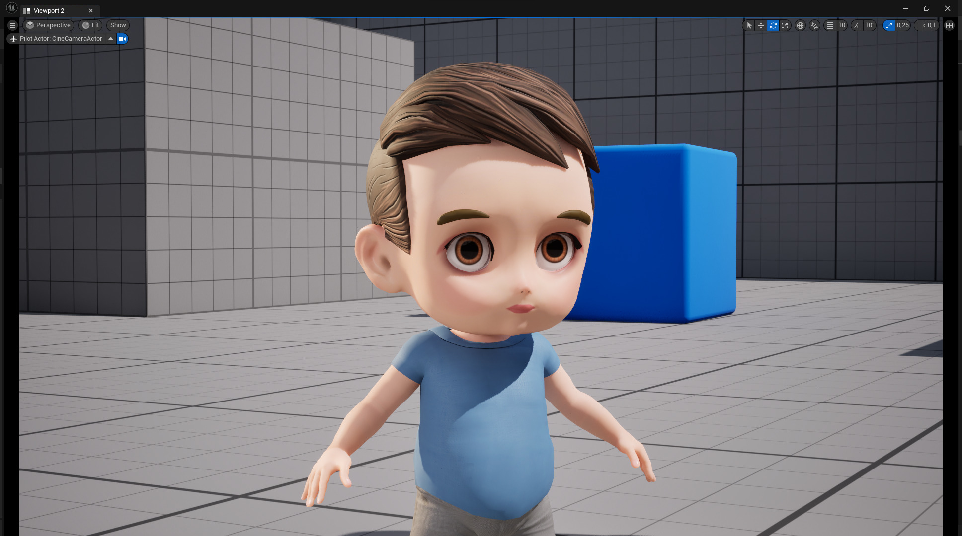 Cute Stylized toon 3D Boy Cartoon Child Rigged Model Low-poly 3D model_25