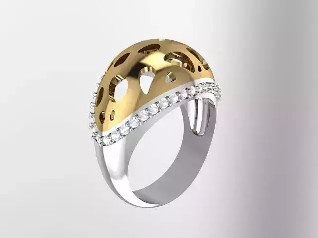 Elegant mesh ring with sparkling gemstones