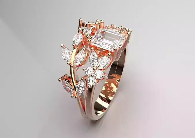 Luxury rose gold engagement ring with diamond model wr0100